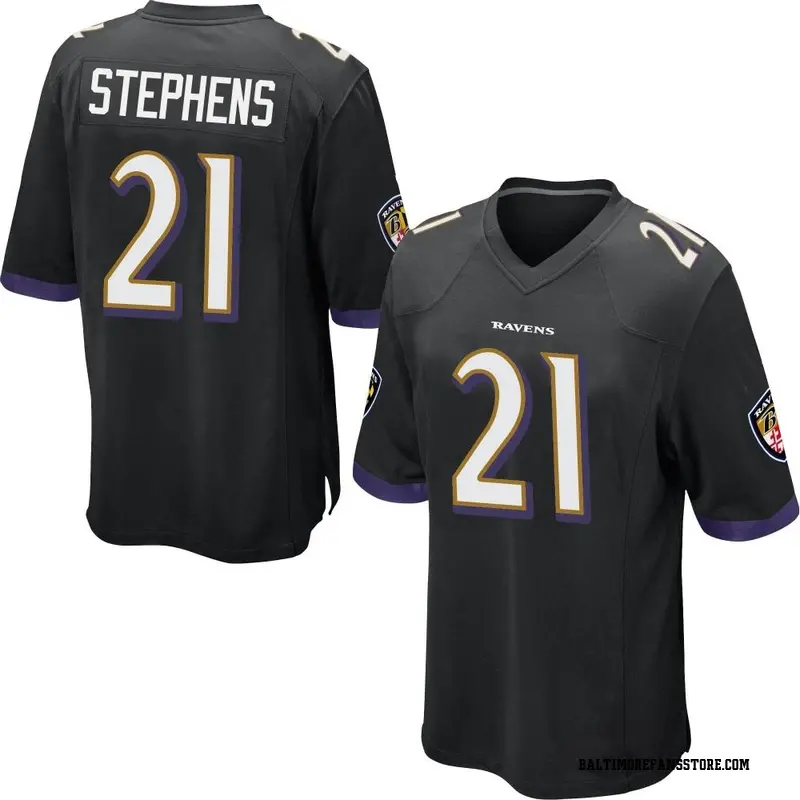 Men's Black Game Brandon Stephens Baltimore Jersey