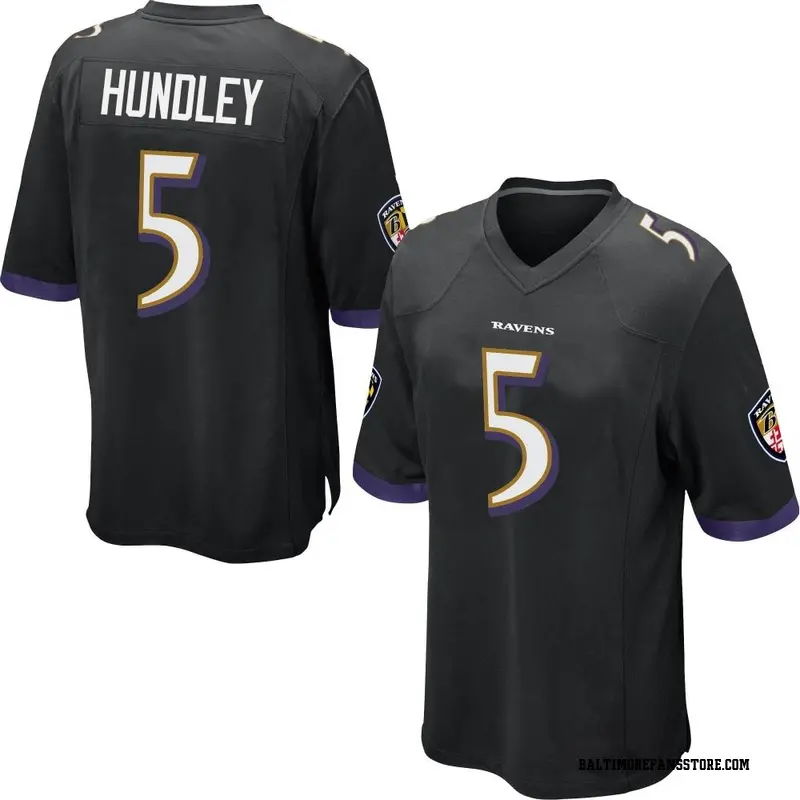 Men's Black Game Brett Hundley Baltimore Jersey