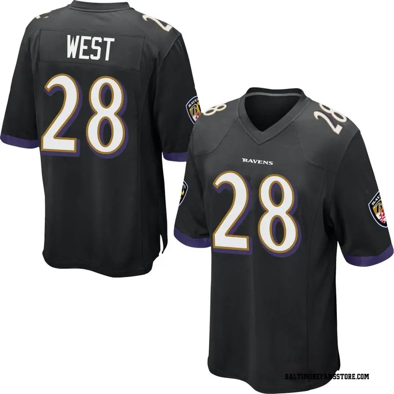 Men's Black Game Terrance West Baltimore Jersey