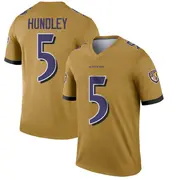 Men's Gold Legend Brett Hundley Baltimore Inverted Jersey