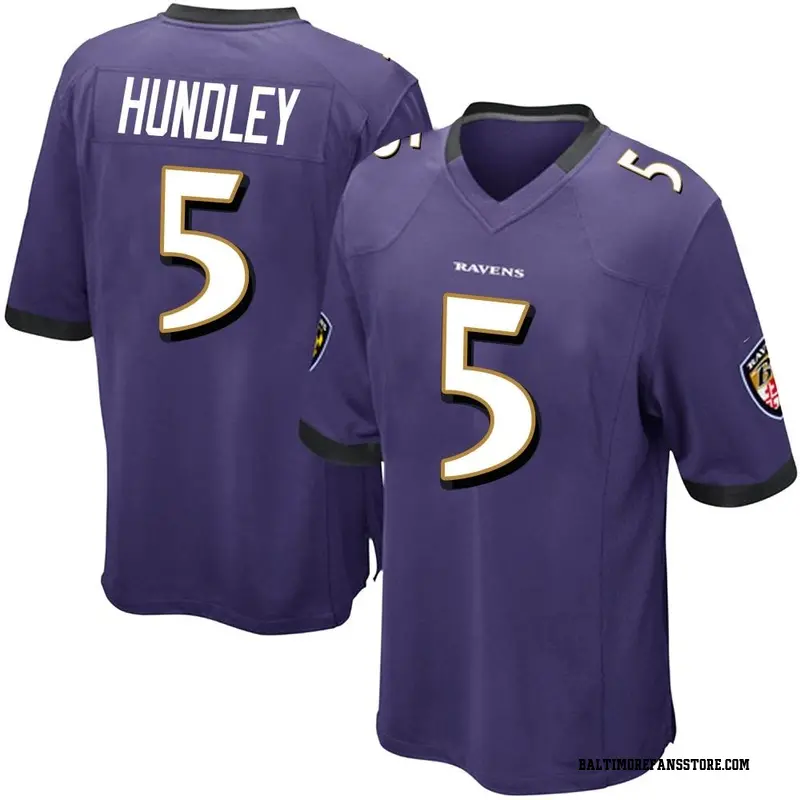 Men's Purple Game Brett Hundley Baltimore Team Color Jersey