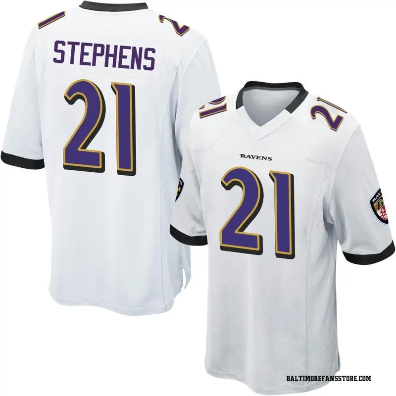 Men's White Game Brandon Stephens Baltimore Jersey