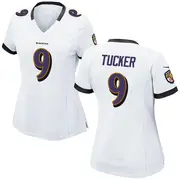 Women's White Game Justin Tucker Baltimore Jersey