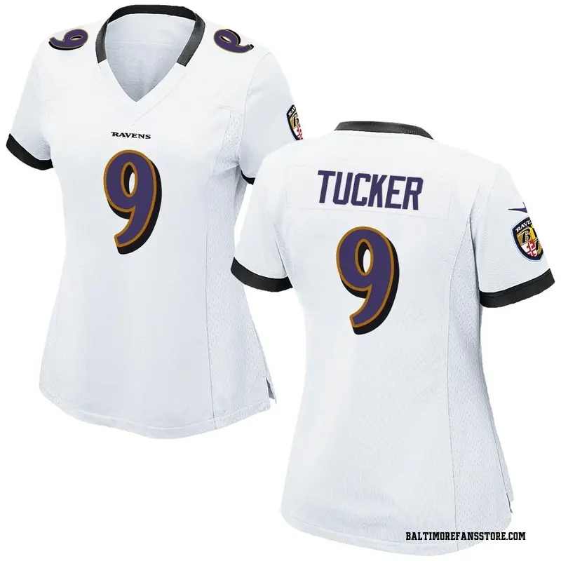 Women's White Game Justin Tucker Baltimore Jersey